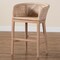 Bali & Pari Papua Modern Bohemian Antique White Washed Rattan and Mahogany Wood Counter Stool 243-13490-ZORO - alternate 3